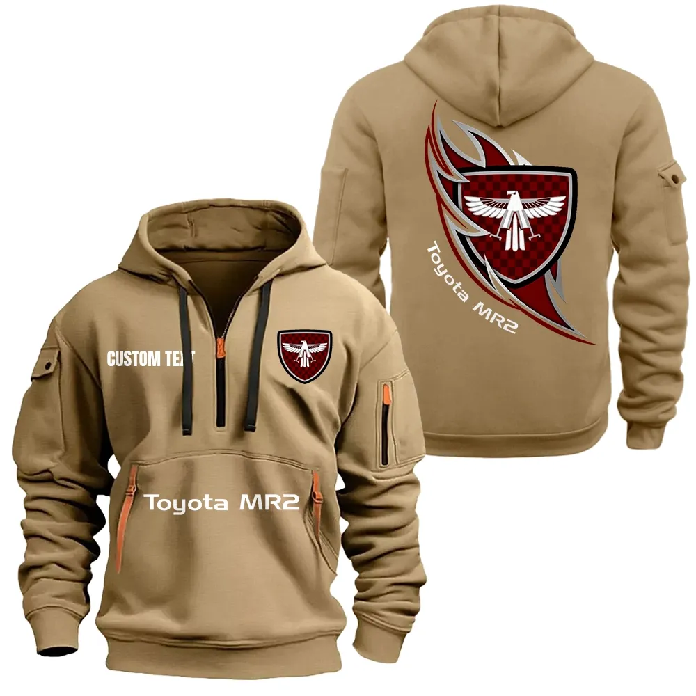 toyota mr2 Hoodie Half Zipper CAR1701112197, CAR All Over Print Hoodie Half Zipper - Khaki