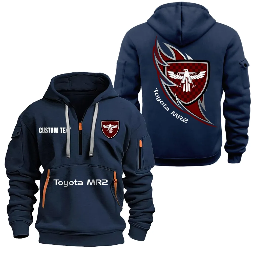 toyota mr2 Hoodie Half Zipper CAR1701112197, CAR All Over Print Hoodie Half Zipper - Navy