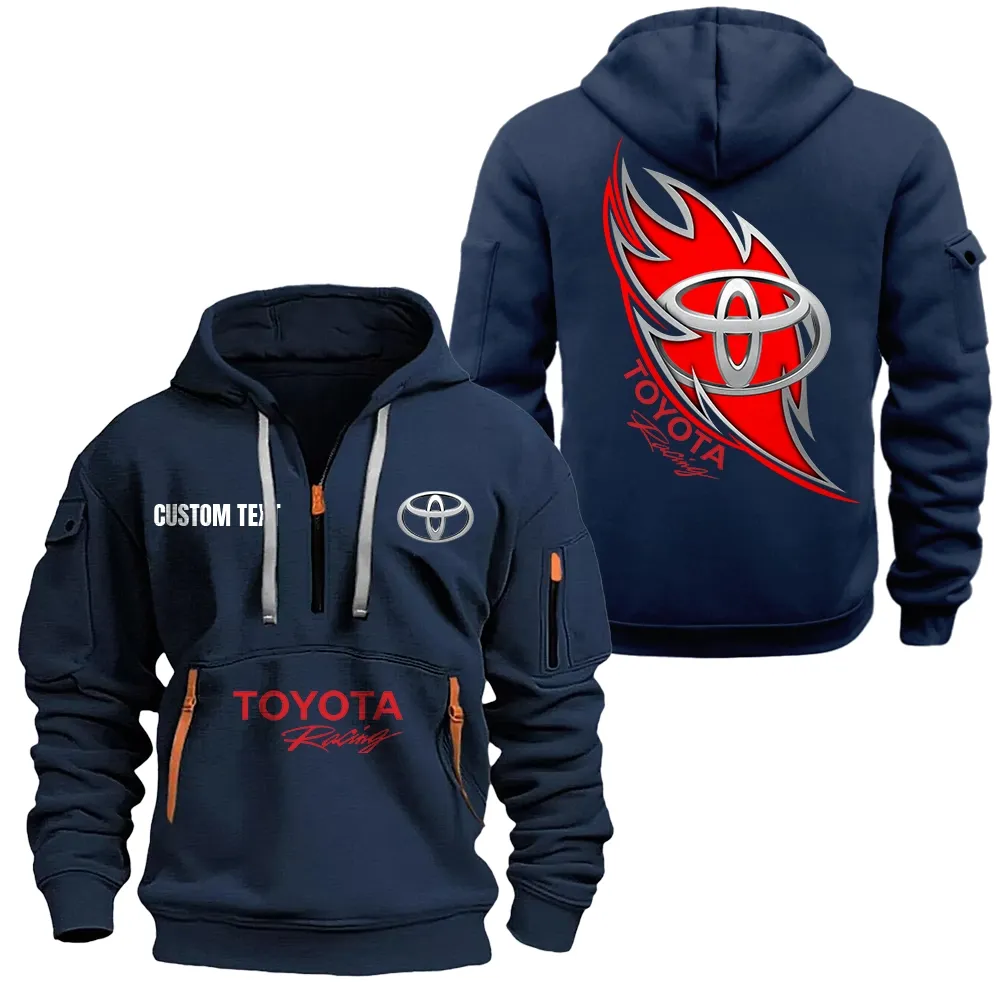 toyota racing Hoodie Half Zipper CAR1701112198, CAR All Over Print Hoodie Half Zipper - Navy