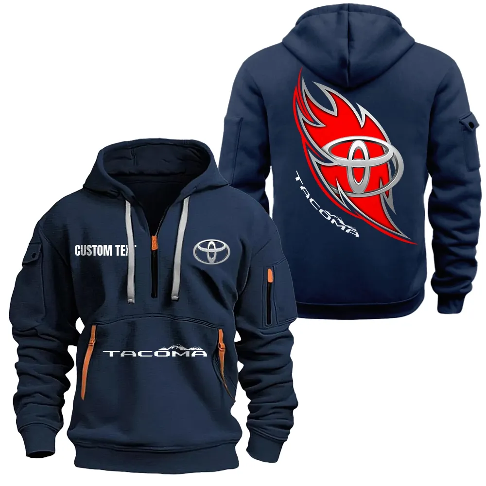 toyota tacoma Hoodie Half Zipper CAR1701112200, CAR All Over Print Hoodie Half Zipper - Navy