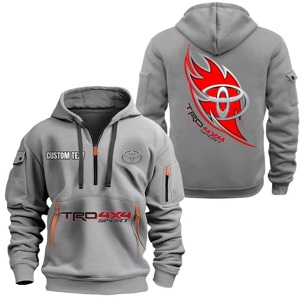 toyota trd hoodie half zipper car1701112201 car all over print hoodie half zipper gray e0ctb
