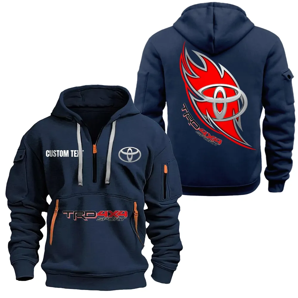 Toyota trd Hoodie Half Zipper CAR1701112201, CAR All Over Print Hoodie Half Zipper - Navy