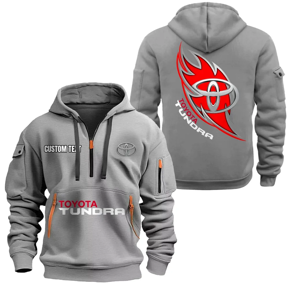 toyota tundra hoodie half zipper car1701112202 car all over print hoodie half zipper gray ijwgp