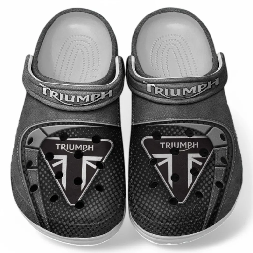 Triumph Crocs Shoes, Clogs Men Women, Gift For Triumph Fan CAR183031725116 - Gray