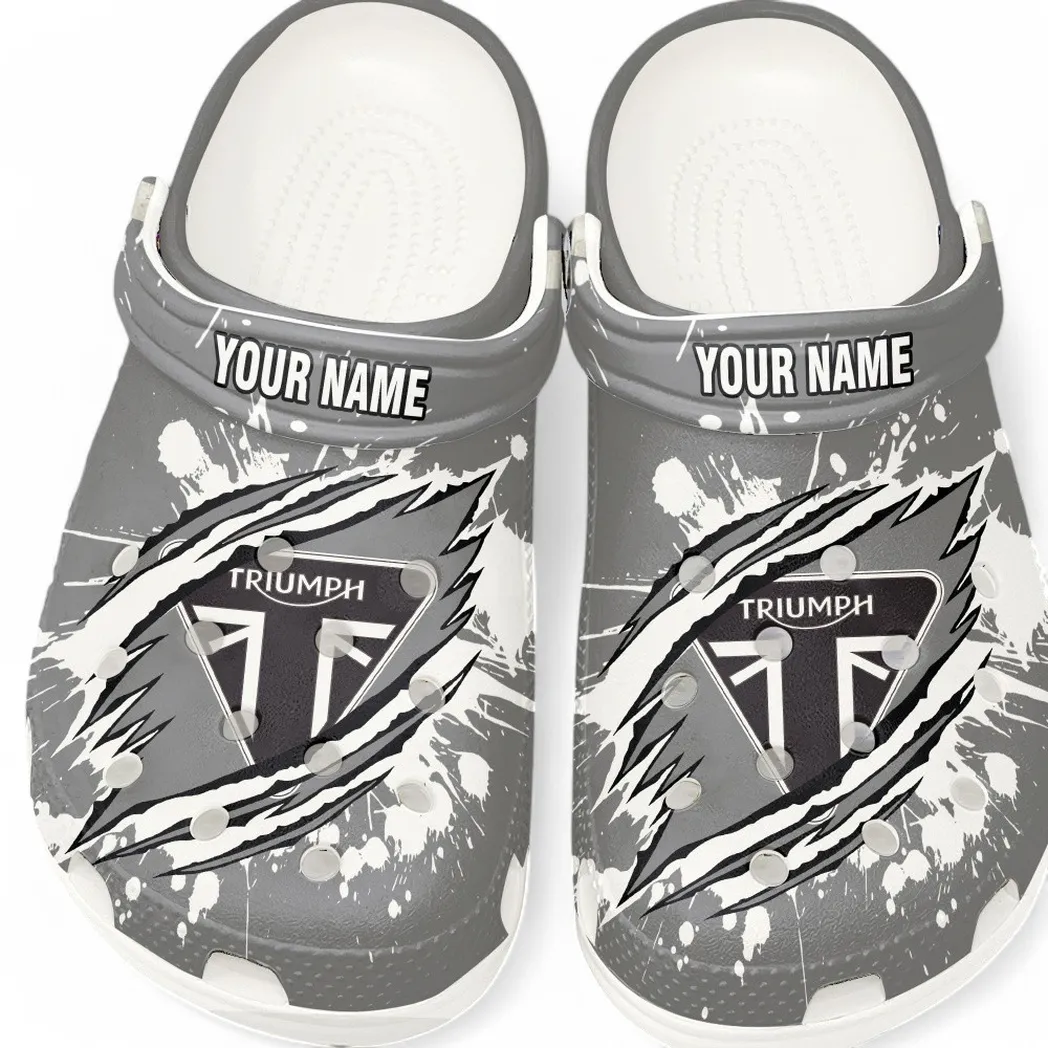 Triumph Motorcycles Crocs, Gift For Triumph Motorcycles Lovers, Gift For Him, Husband, Boyfriend CAR5602192580 - White