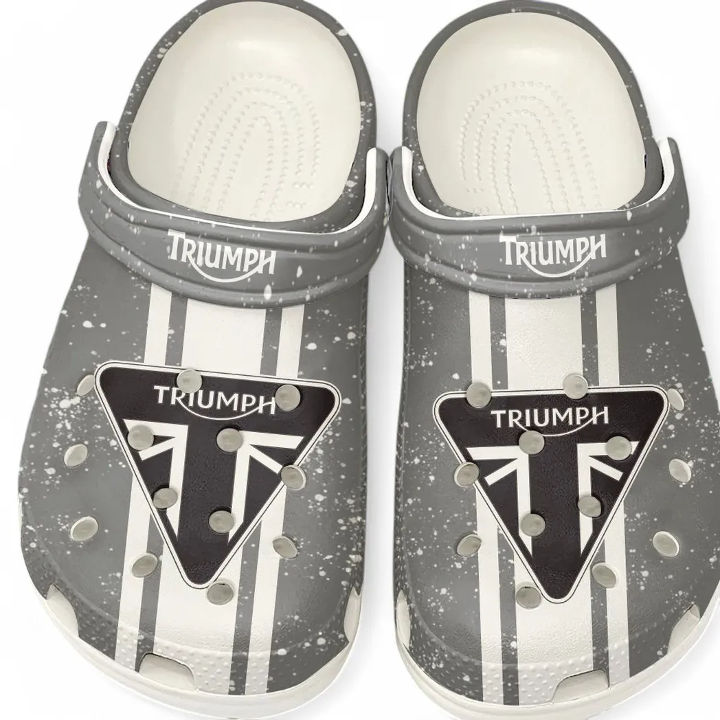 Triumph Motorcycles Crocs, Gift For Triumph Motorcycles Lovers, Gift For Him, Husband, Boyfriend CAR62022025130 - White