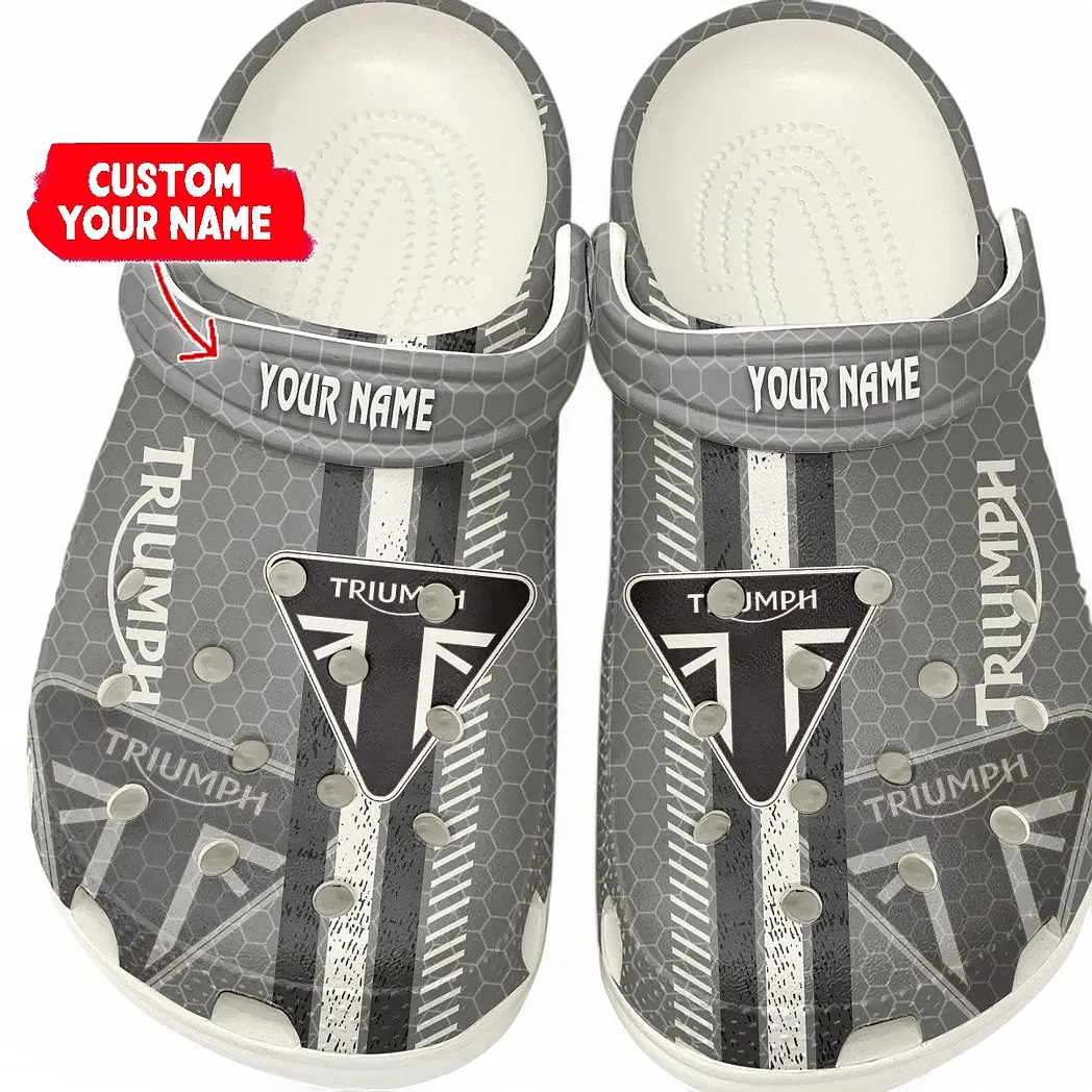 Triumph Motorcycles Crocs Shoes Gift For Triumph Motorcycles Lovers, Birthday Gift For Husband, Boyfriend CAR82022025662 - White