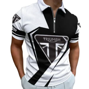 Triumph Motorcycles Zipper Polo Shirt, All Over Print Shirt For Triumph Motorcycles Fan MOTOR3202122518