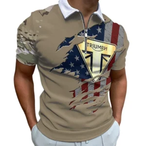Triumph Motorcycles Zipper Polo Shirt, All Over Print Shirt For Triumph Motorcycles Fan MOTOR340213066-1