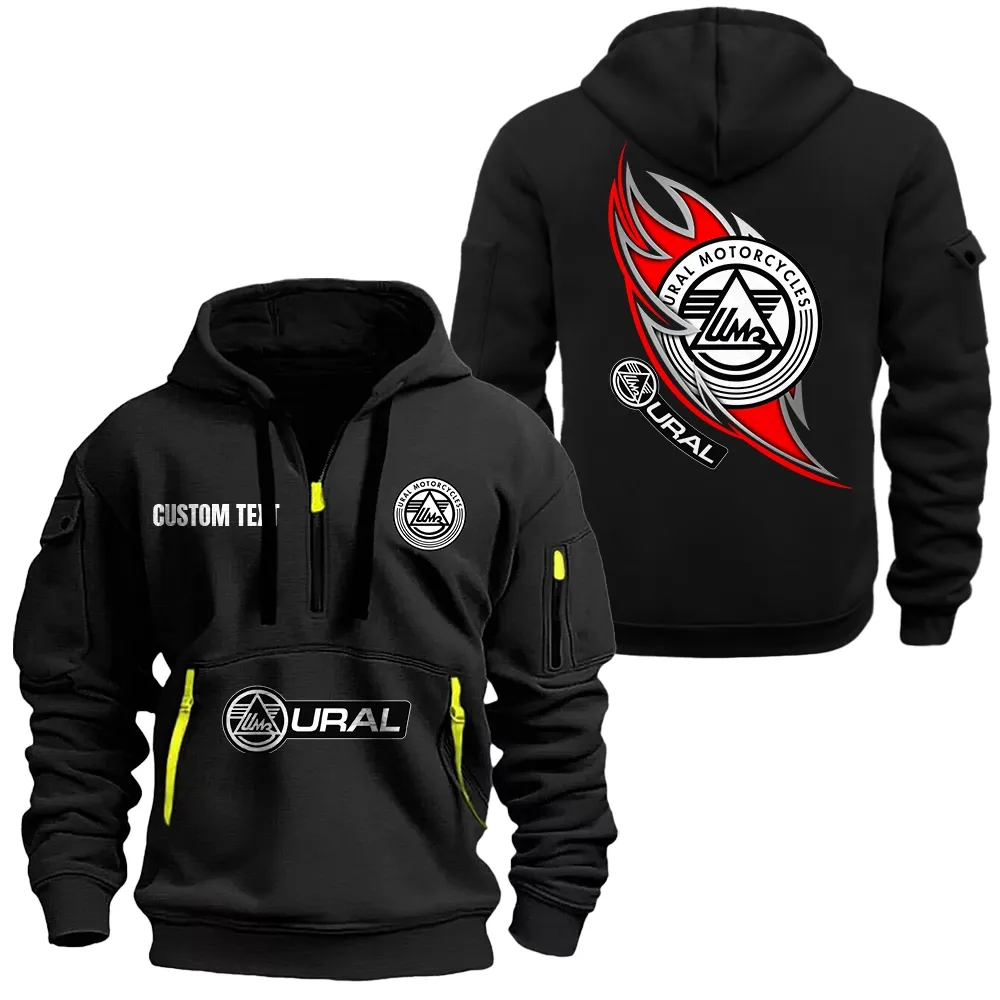 ural motorcycles hoodie half zipper car1701112204 car all over print hoodie half zipper black g5w5k