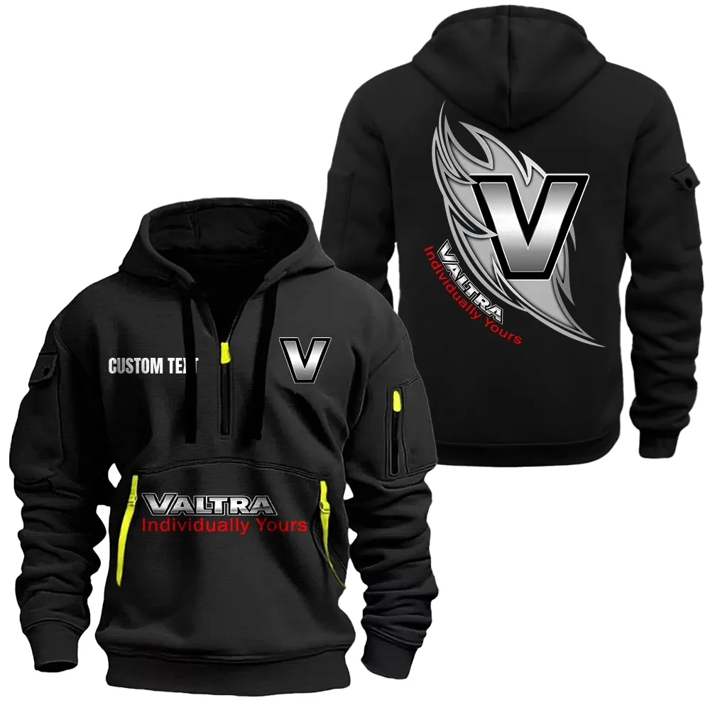 valtra hoodie half zipper car1701112206 car all over print hoodie half zipper black ztmvo