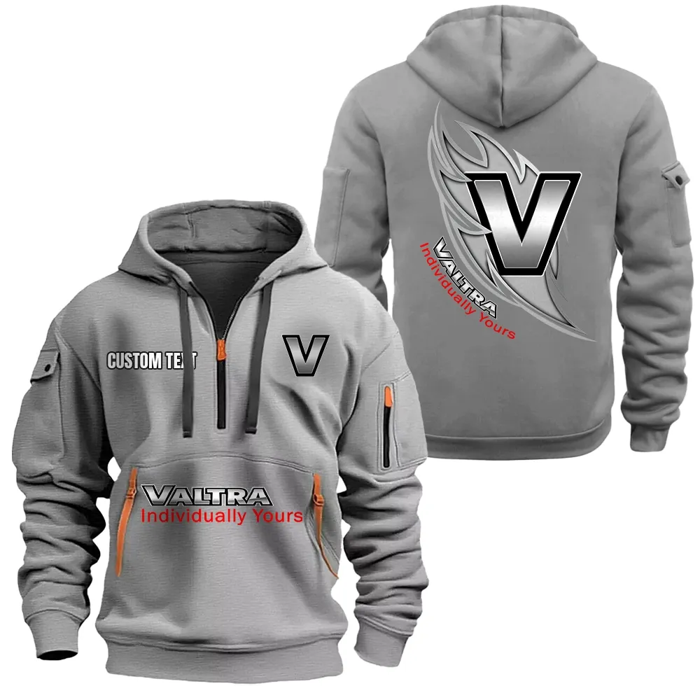 Valtra Hoodie Half Zipper CAR1701112206, CAR All Over Print Hoodie Half Zipper - Gray