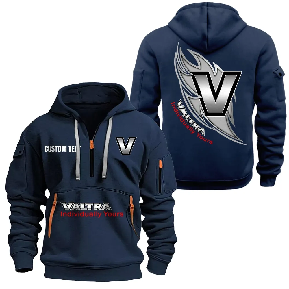 Valtra Hoodie Half Zipper CAR1701112206, CAR All Over Print Hoodie Half Zipper - Navy