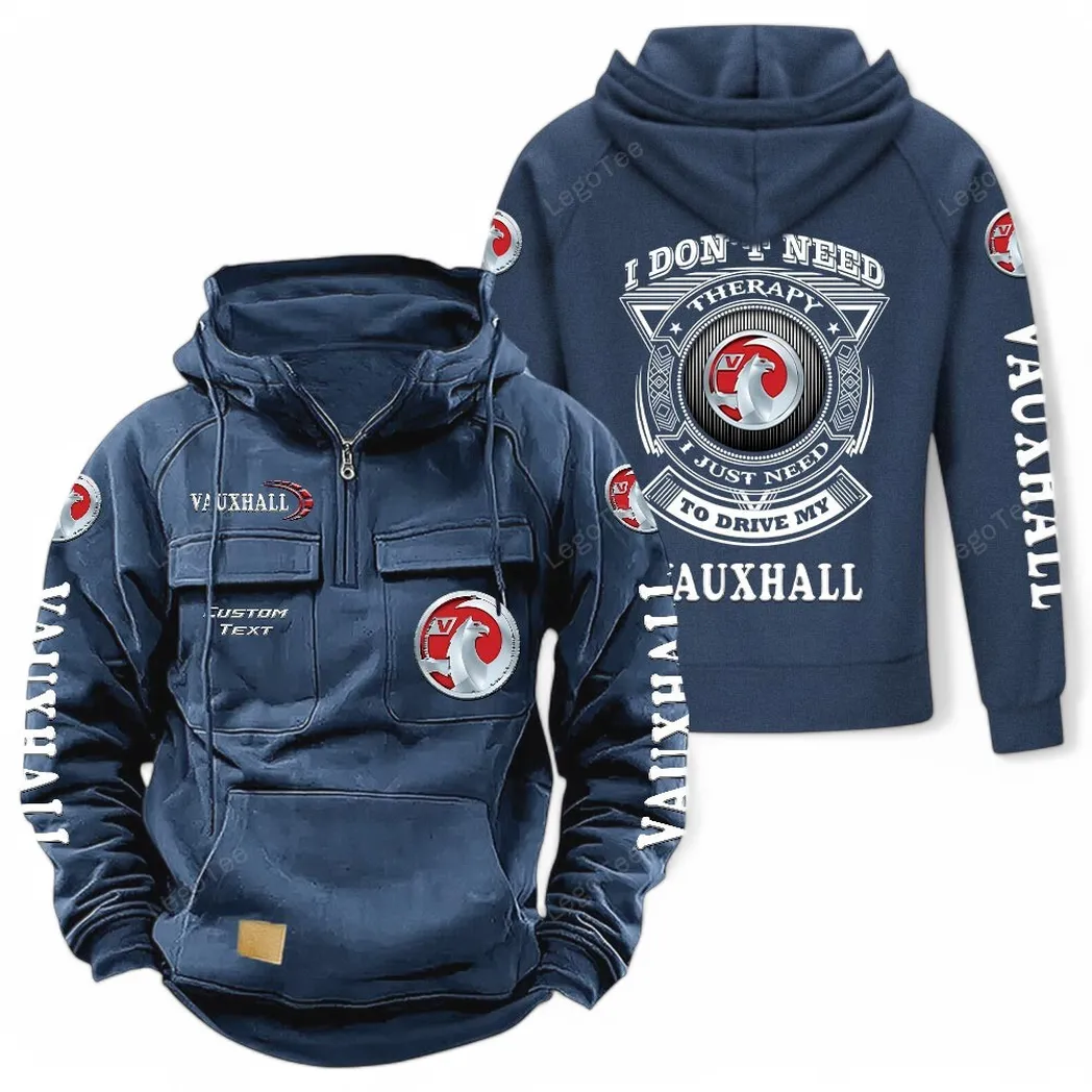 Vauxhall Tactical Quarter Zip Hoodie CAR106021525060, Gifts For Men, Him, Husband, Boyfriend - Dark Blue