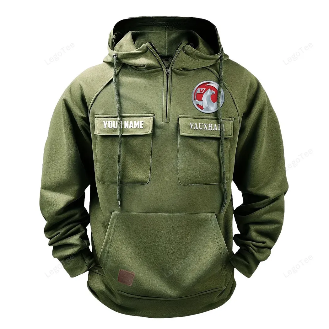 Vauxhall Tactical Quarter Zip Hoodie, Gift For Vauxhall Lovers, Gift For Him, Husband, Boyfriend - Army Green CAR109021425409-1