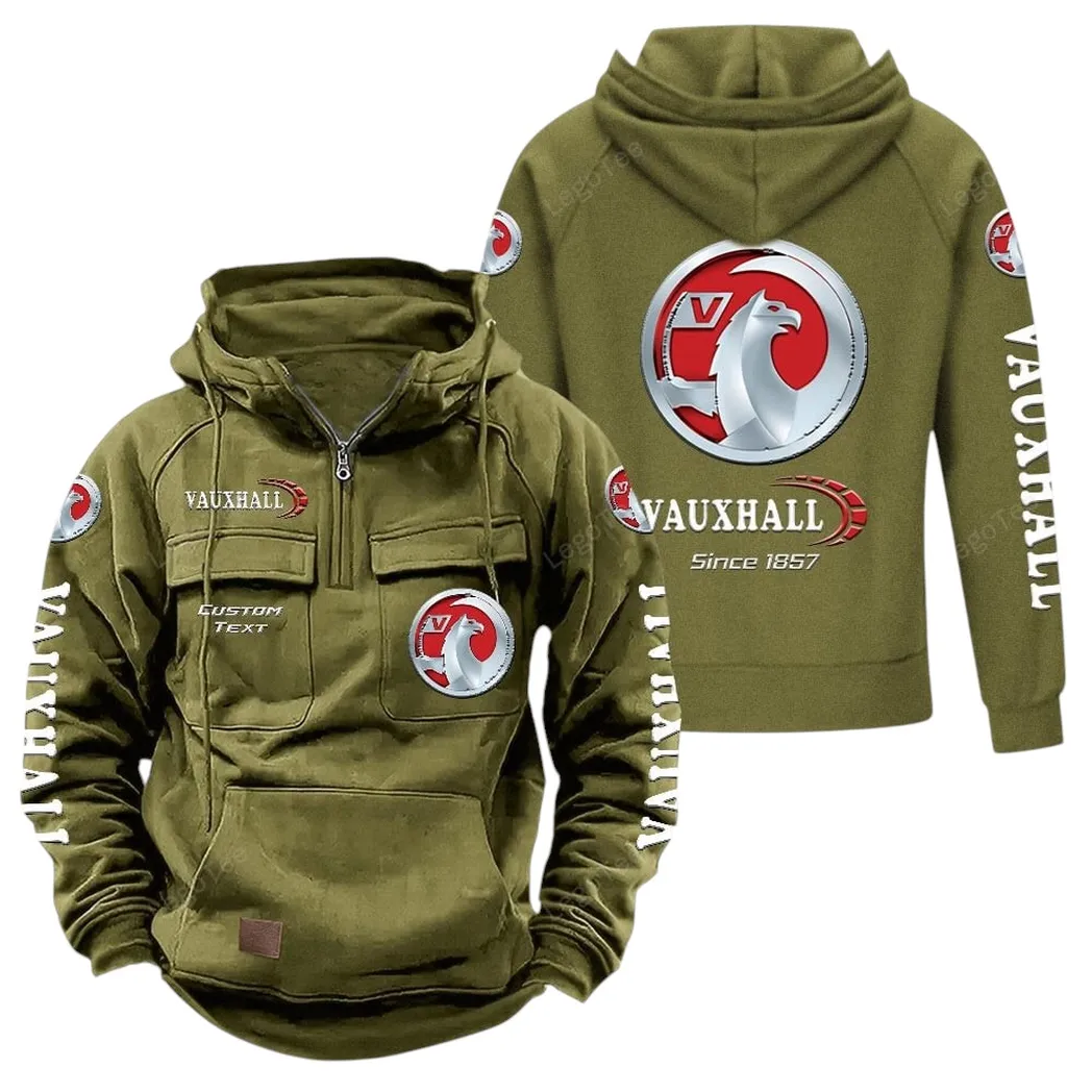 vauxhall tactical quarter zip hoodie gift for vauxhall lovers gift for him husband boyfriend army green car96021425733 1