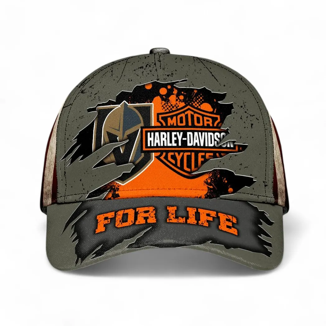 Vegas Golden Knights X Harley Davidson Classic Cap, All Over Print Classic Cap Vegas Golden Knights X Harley Davidson CAR37604182506