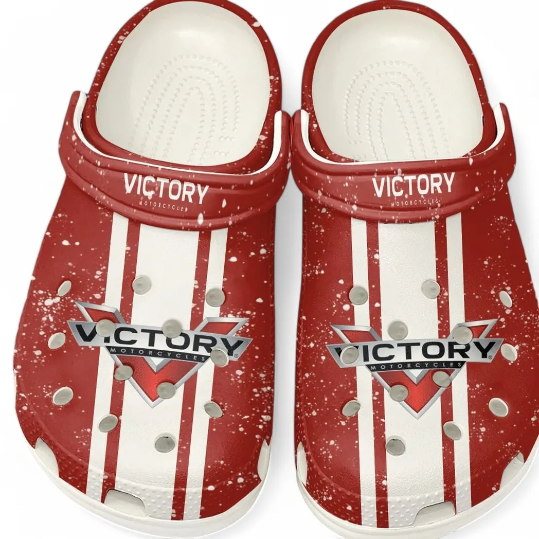 Victory Motorcycles Crocs, Gift For Victory Motorcycles Lovers, Gift For Him, Husband, Boyfriend CAR62022025124 - White
