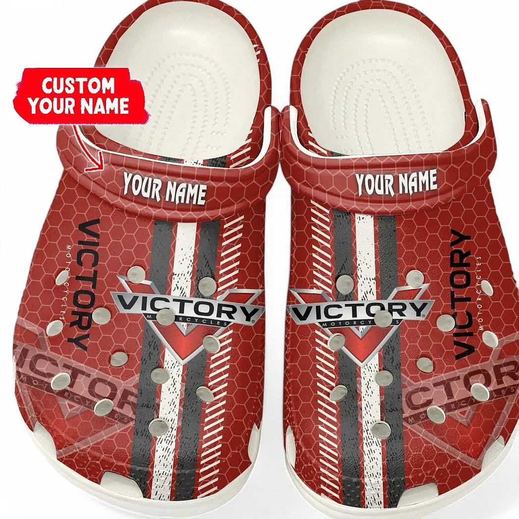 Victory Motorcycles Crocs Shoes Gift For Victory Motorcycles Lovers, Birthday Gift For Husband, Boyfriend CAR82022025665 - White