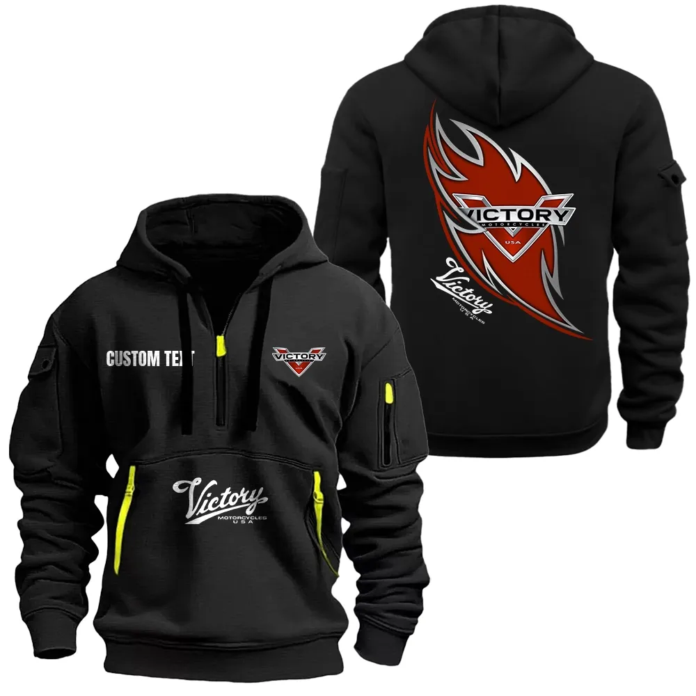 Victory Motorcycles Hoodie Half Zipper CAR1701112208, CAR All Over Print Hoodie Half Zipper - Black