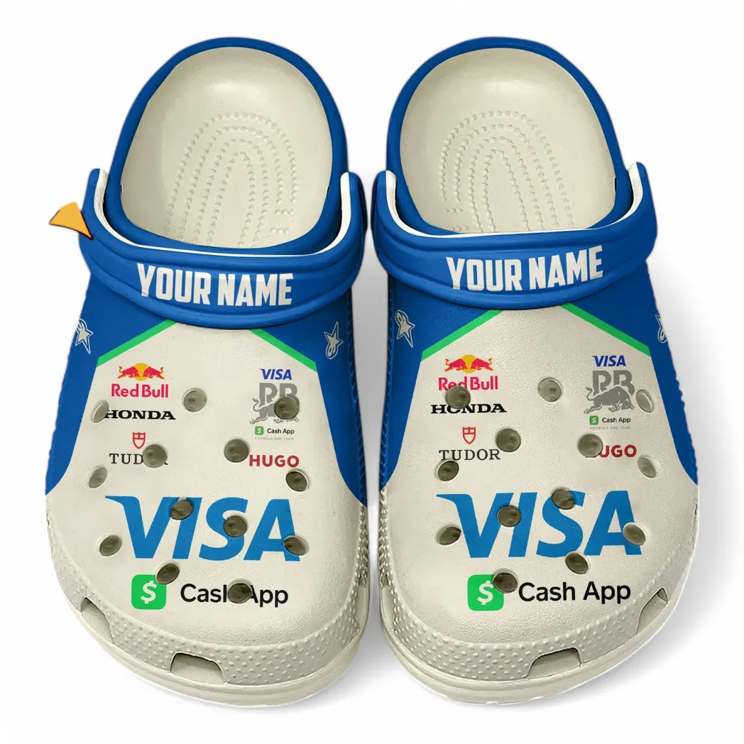 Visa Cash App RB Crocs, All Over Print Crocs Visa Cash App RB - White CAR41704092501