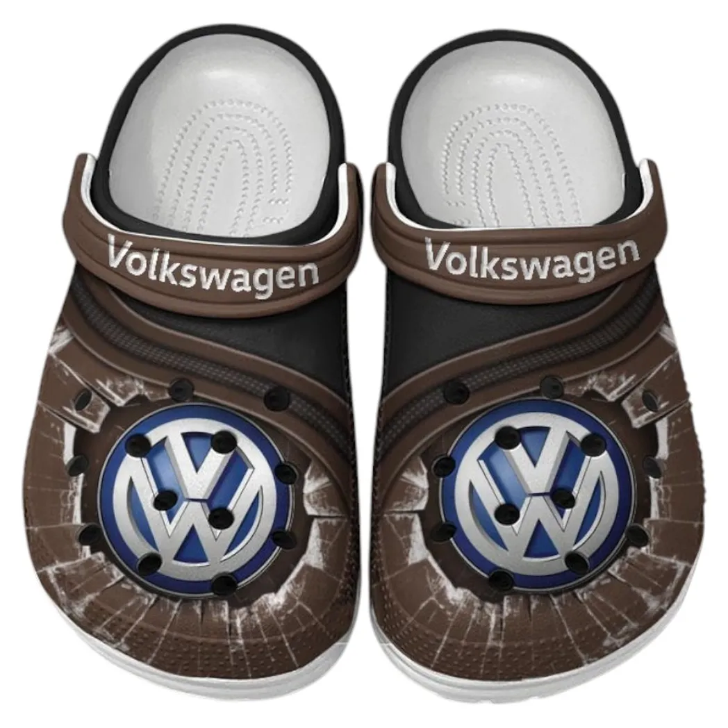 Volkswagen Crocs Clogs Men Women, Gift For Volkswagen Fan CAR188032025117 - Brown