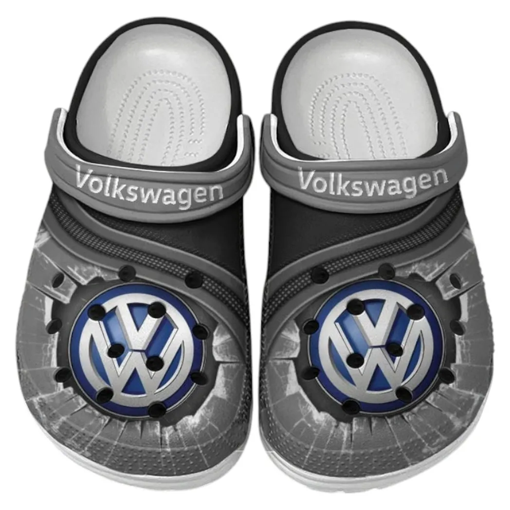 Volkswagen Crocs Clogs Men Women, Gift For Volkswagen Fan CAR188032025117 - Gray