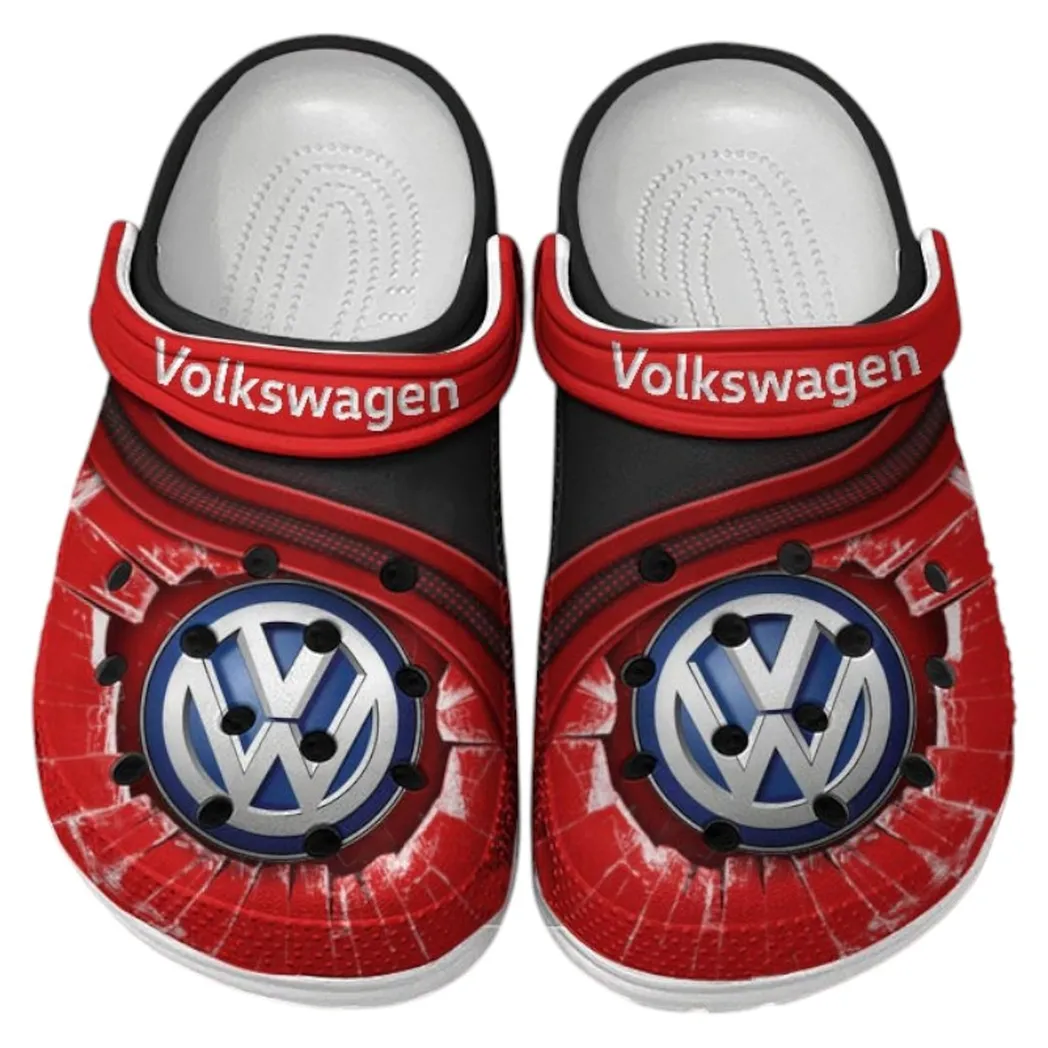 Volkswagen Crocs Clogs Men Women, Gift For Volkswagen Fan CAR188032025117 - Red