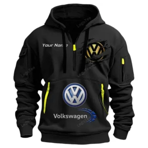 Volkswagen Half Zip Hoodie CAR113021425779, Best Gift for Him, Husband, Boyfriend - Black