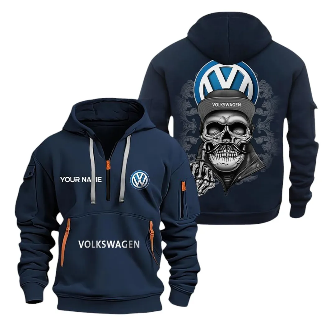 volkswagen half zip hoodie for men gift for volkswagen fan car166022625224 navy cg3cn
