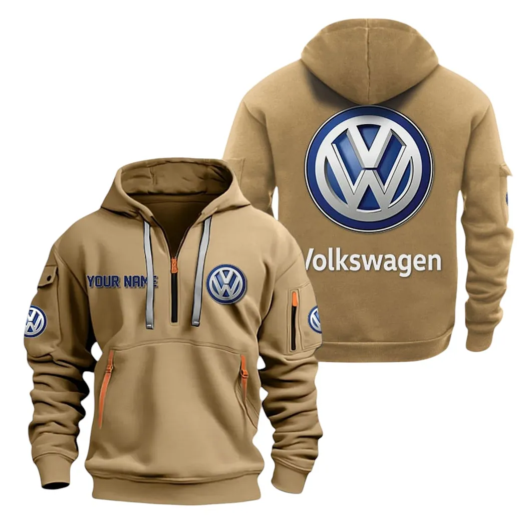 volkswagen half zip hoodie for men gift for volkswagen lovers car20022125678 khaki gjiyp