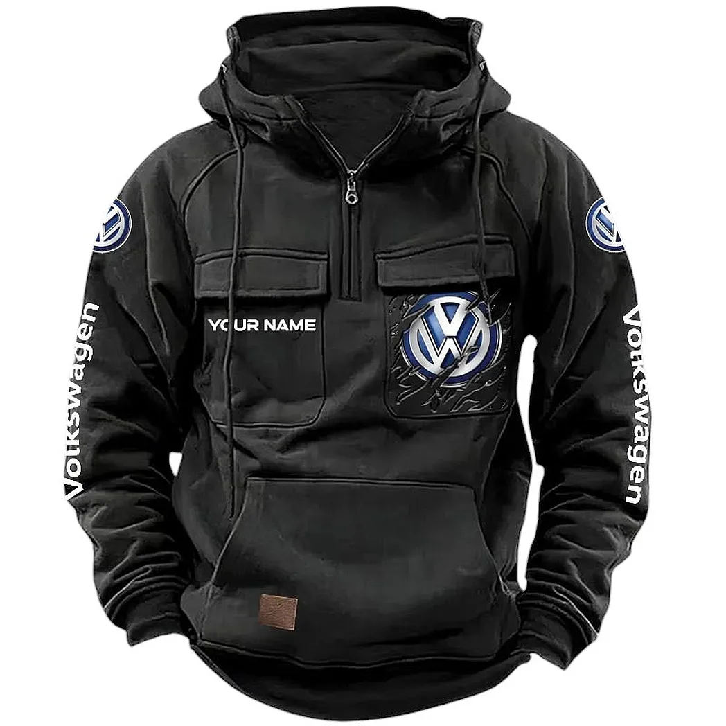 Volkswagen Hoodie Tactical Quarter Zip, Gift For Volkswagen Lovers CAR164022425171 - Black