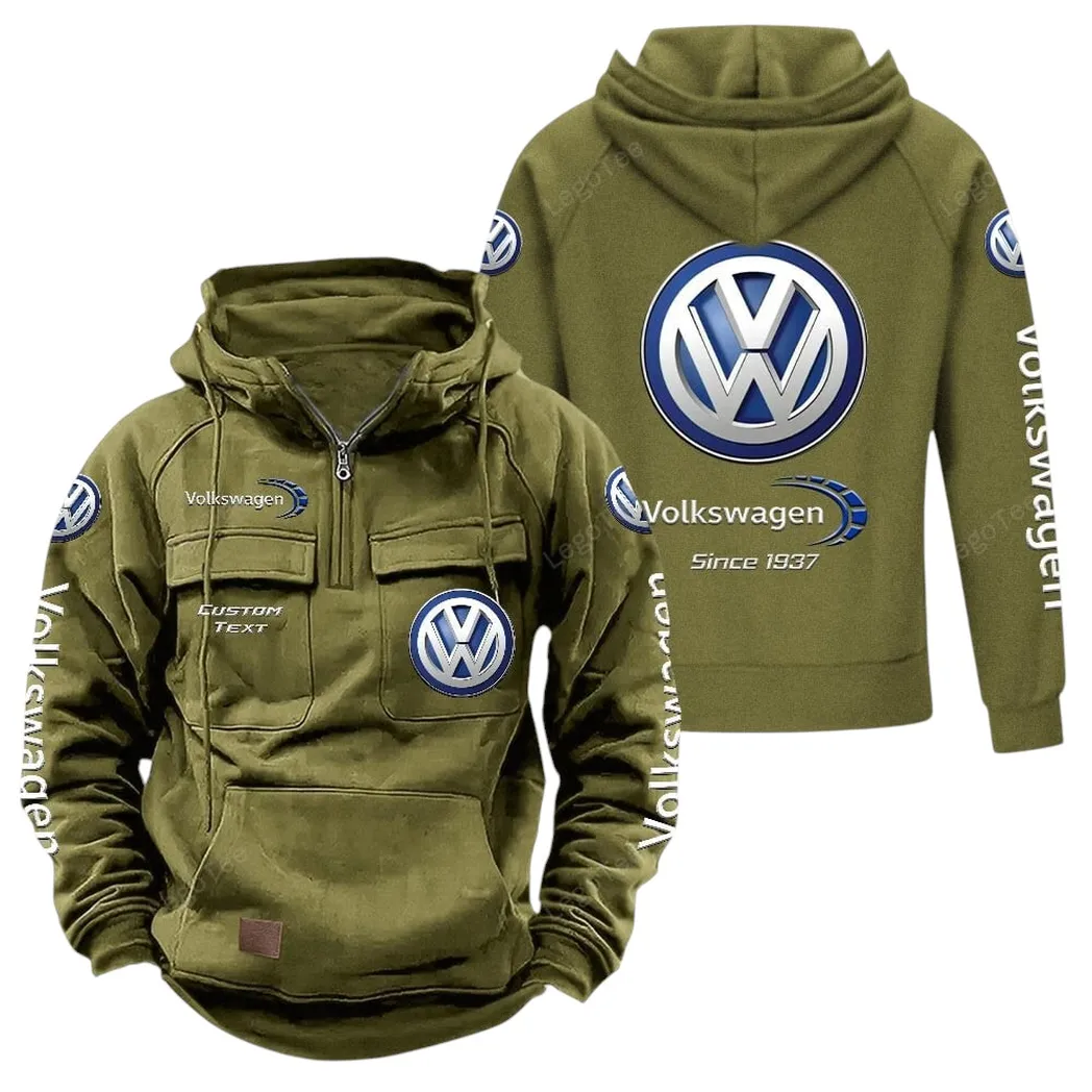 volkswagen tactical quarter zip hoodie gift for volkswagen lovers gift for him husband boyfriend army green car96021425666 1 kdepm