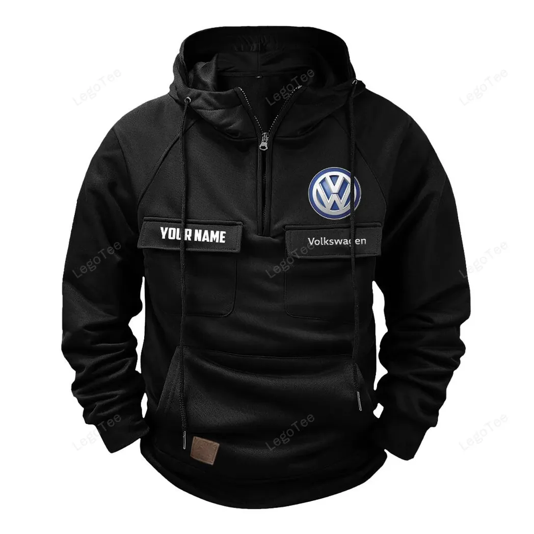 Volkswagen Tactical Quarter Zip Hoodie, Gift For Volkswagen Lovers, Gift For Him, Husband, Boyfriend - Black CAR109021425336-2
