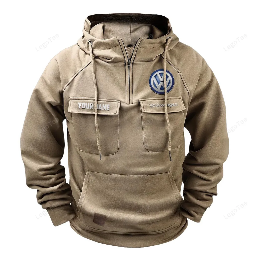 volkswagen tactical quarter zip hoodie gift for volkswagen lovers gift for him husband boyfriend khaki car109021425336 4 uesmu