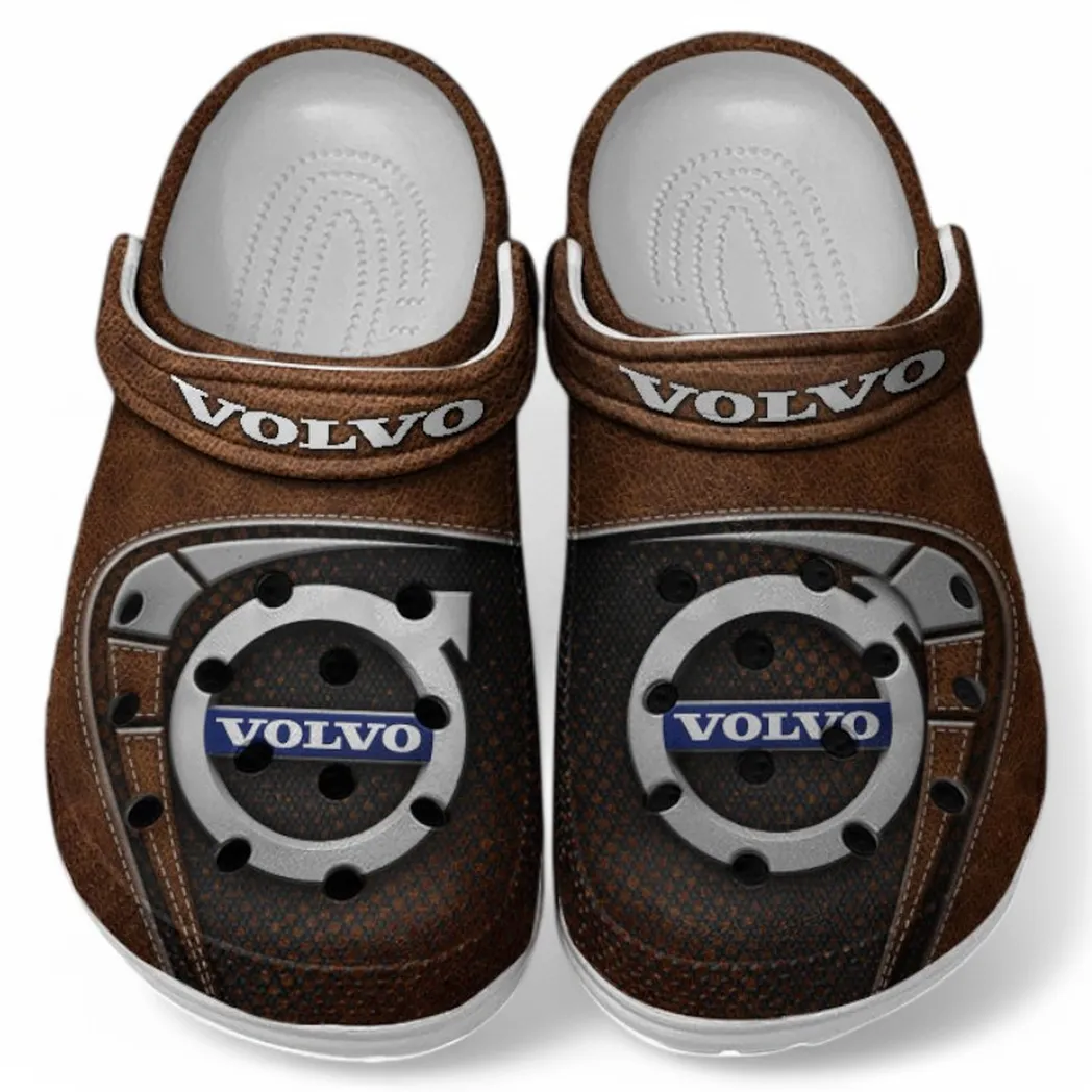 Volvo Crocs Sandals For Men Women, Gift For Volvo Fan CAR177031425565 - Brown
