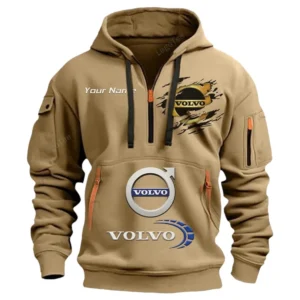 volvo half zip hoodie car113021425783 best gift for him husband boyfriend khaki apaaz