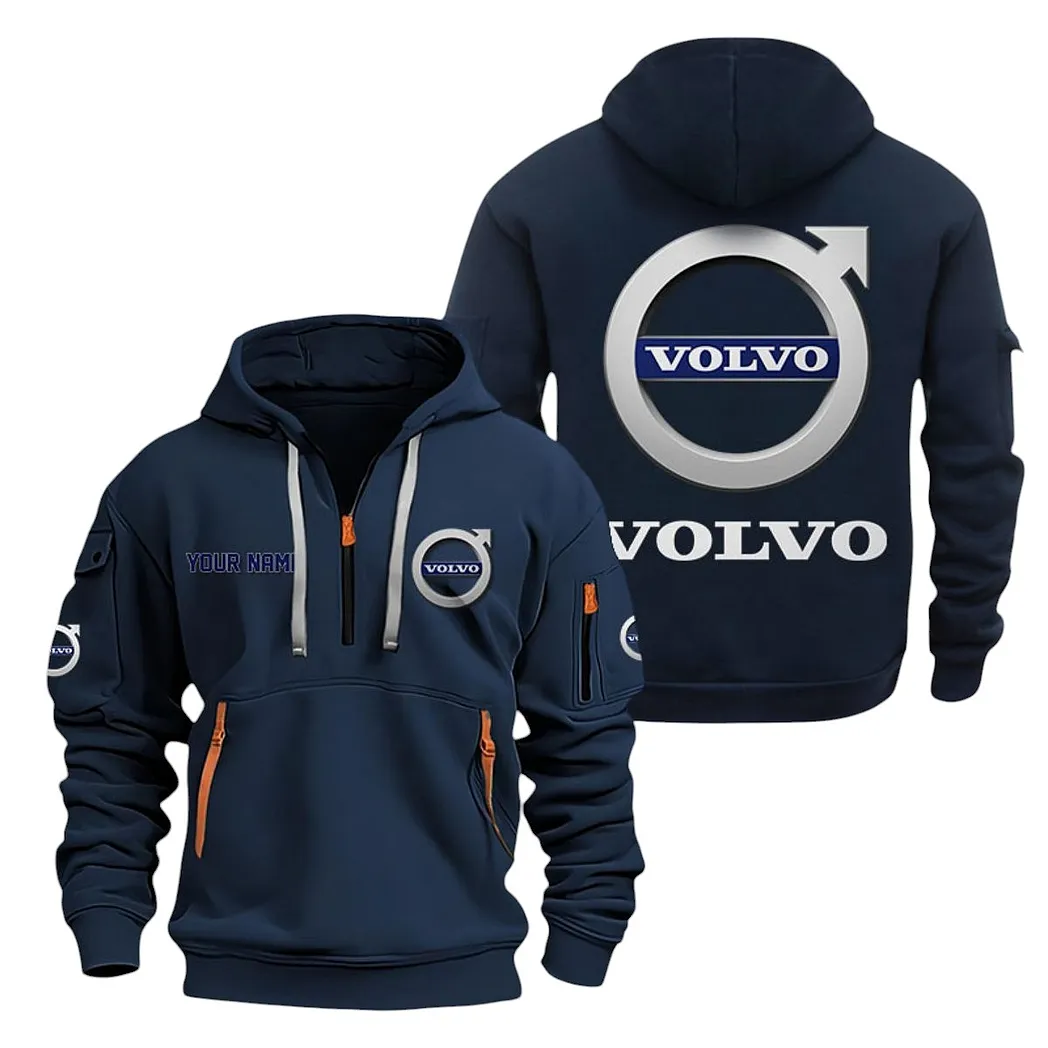 Volvo Half Zip Hoodie For Men, Gift For Volvo Lovers CAR20022125679 - Navy