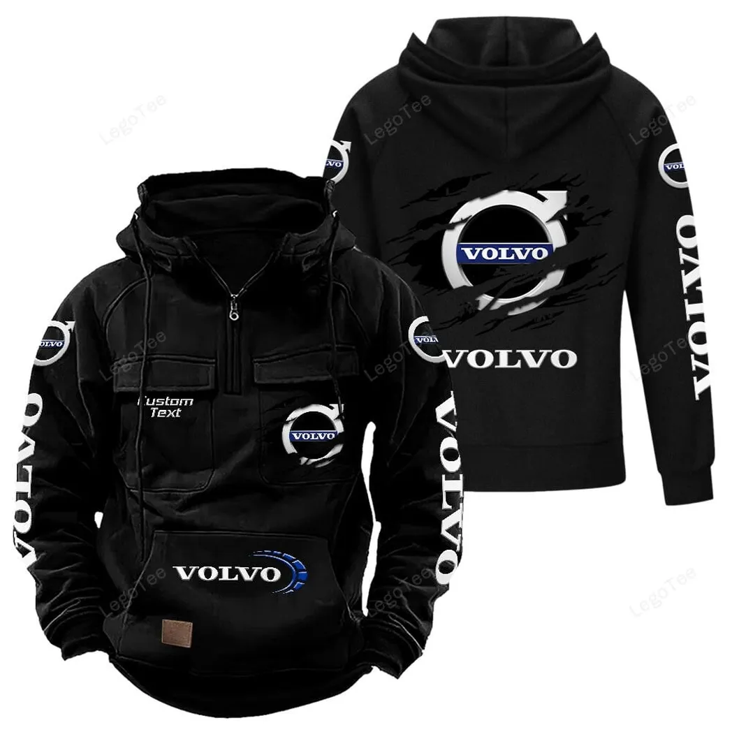 Volvo Tactical Quarter Zip Hoodie, Gift For Volvo Lovers, Gift For Him, Husband, Boyfriend - Black CAR122021425006-2