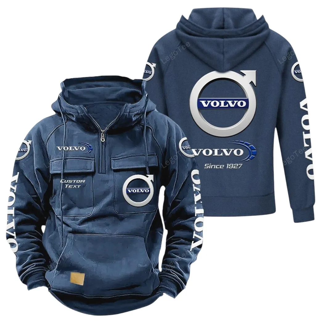 Volvo Tactical Quarter Zip Hoodie, Gift For Volvo Lovers, Gift For Him, Husband, Boyfriend - Dark Blue CAR96021425675-3