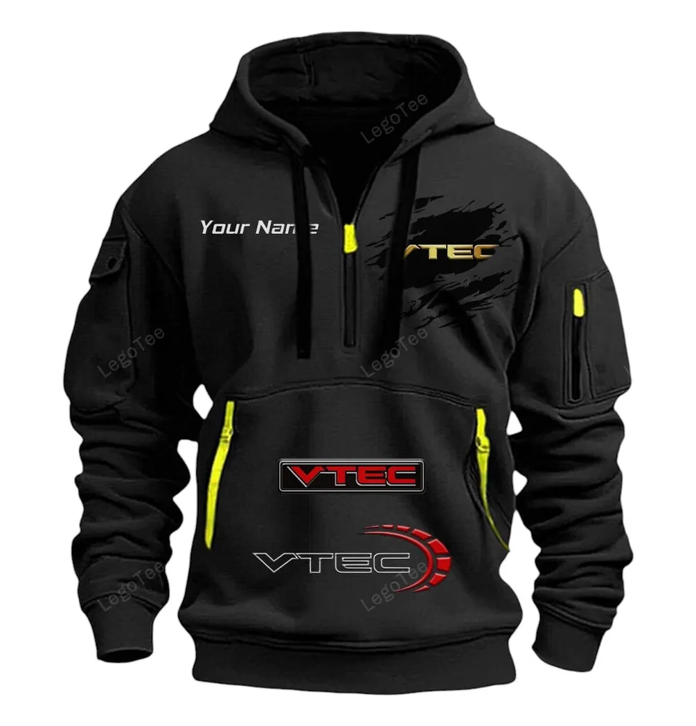 vtec honda half zip hoodie car113021425820 best gift for him husband boyfriend black zj8ps