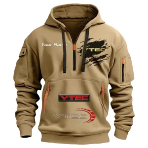 vtec honda half zip hoodie car113021425820 best gift for him husband boyfriend khaki 7odko