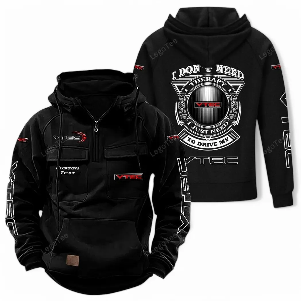 vtec honda tactical quarter zip hoodie car106021525040 gifts for men him husband boyfriend black lhkyz
