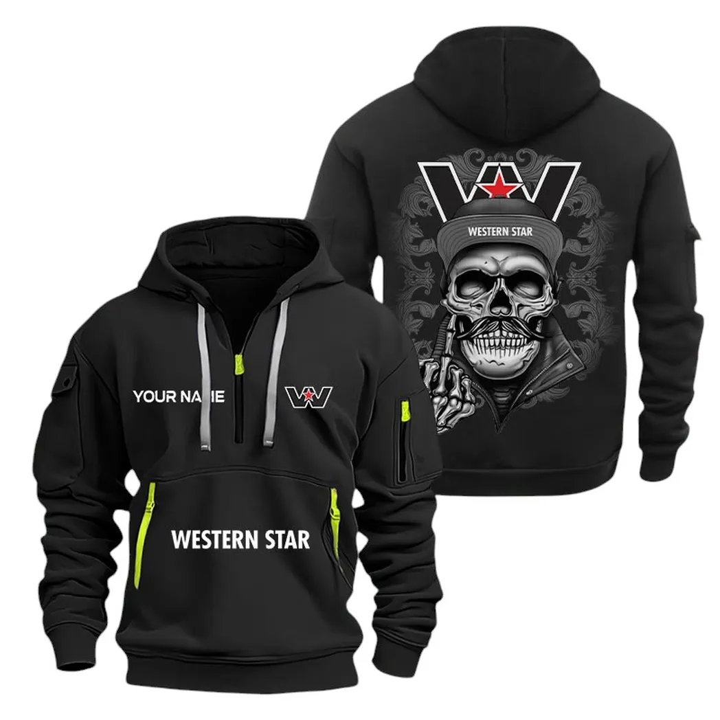 Western Star Half Zip Hoodie For Men, Gift For Western Star Fan CAR166022625222 - Black