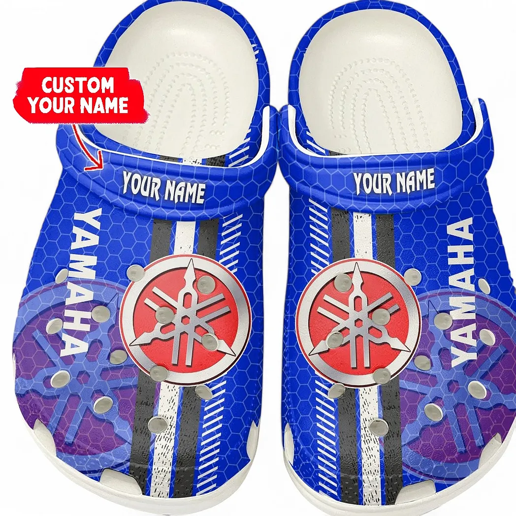 Yamaha Blue Crocs Shoes Gift For Yamaha Blue Lovers, Birthday Gift For Husband, Boyfriend CAR82022025668 - White