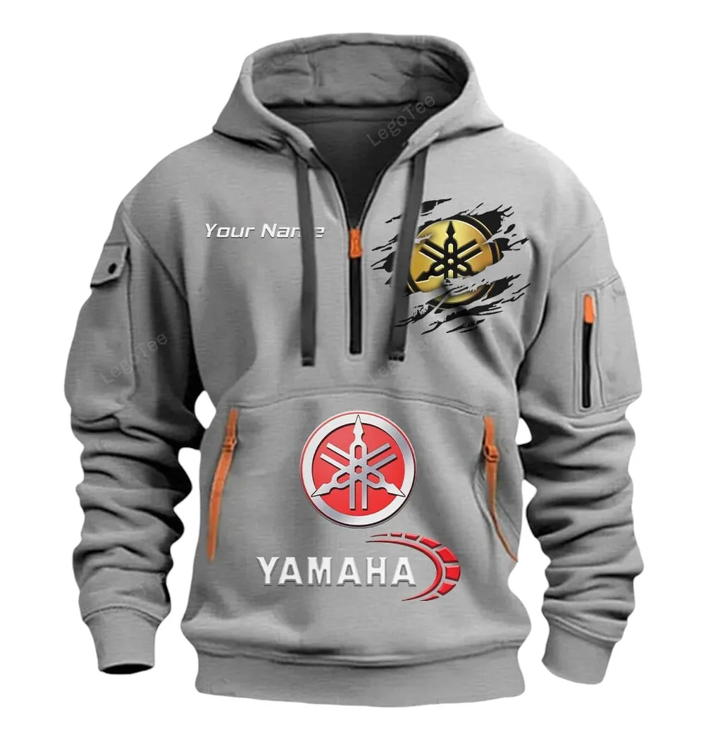 yamaha half zip hoodie car113021425816 best gift for him husband boyfriend gray crzmj