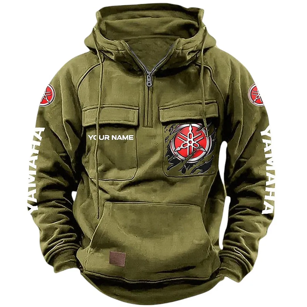 Yamaha Hoodie Tactical Quarter Zip, Gift For Yamaha Lovers CAR164022425161 - Army Green