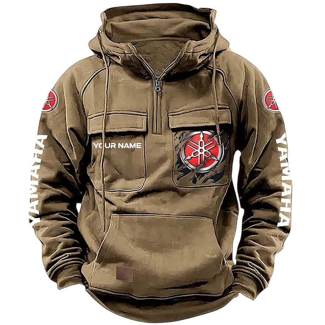 Yamaha Hoodie Tactical Quarter Zip, Gift For Yamaha Lovers CAR164022425161 - Khaki