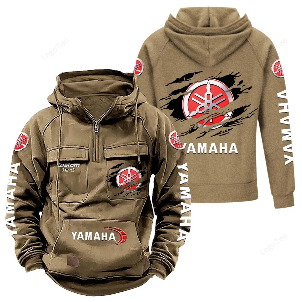 Yamaha Tactical Quarter Zip Hoodie, Gift For Yamaha Lovers, Gift For Him, Husband, Boyfriend - Khaki CAR122021425042-4