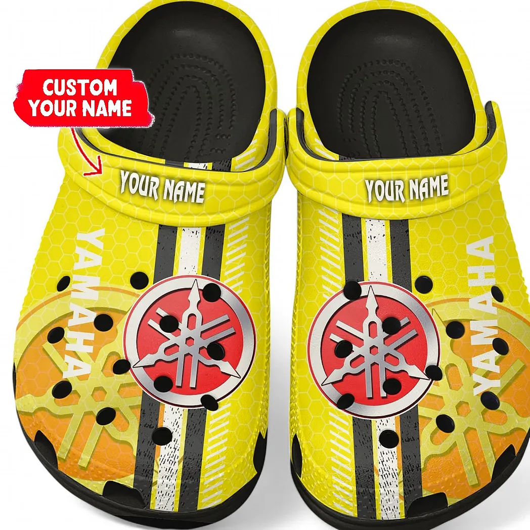 yamaha yellow crocs shoes gift for yamaha yellow lovers birthday gift for husband boyfriend car82022025670 black psoe6